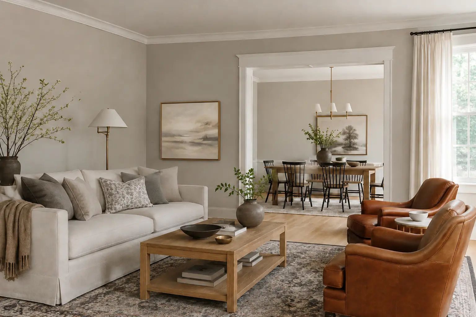 Agreeable Gray living room — approved Heritage Wall Works interior painting visualization